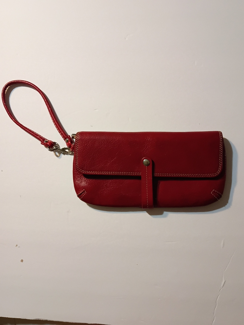 Fossil Red Leather Wristlet Wallet